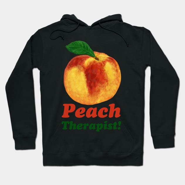 Peach Therapist Pun Hoodie by brodyquixote